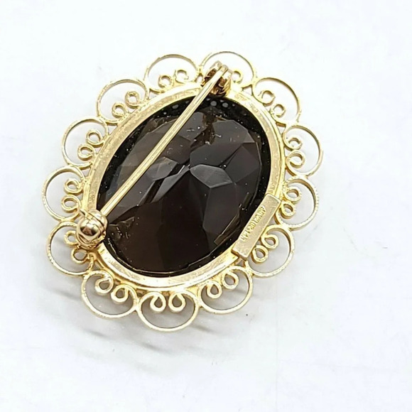 L'Fonts 1/20th 12kt Gold Filled Brown Hessonite Gl - Picture 4 of 4